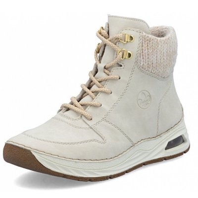 Rieker Schnürstiefel in creme offwht metalic