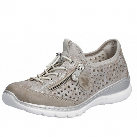 Rieker sportlicher Schnürer in ice rose metallic