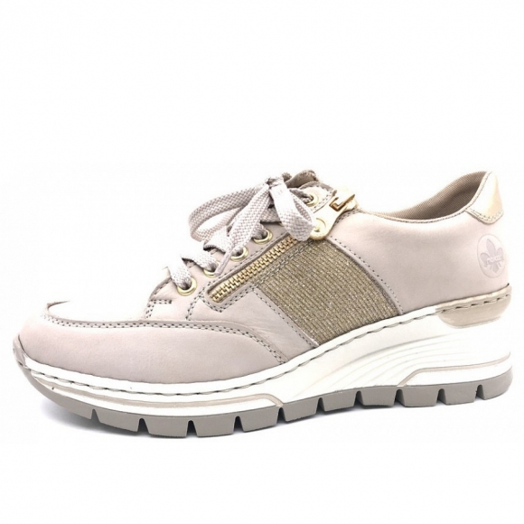 Rieker fsk damen halbschuhe Schnürschuhe in beige