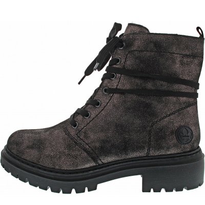 Rieker Schnürstiefelette in schwarz (grau metallic)