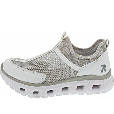 Rieker Slipper in weiss/weiss-silber/s
