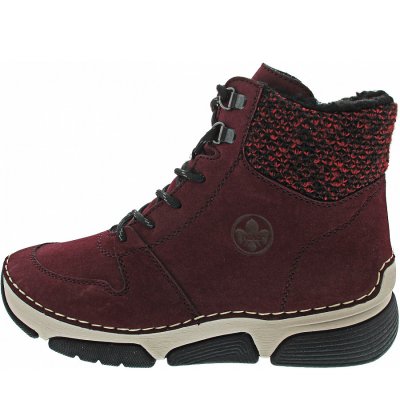 Rieker Schnürstiefel in bordeaux-rot-schwarz