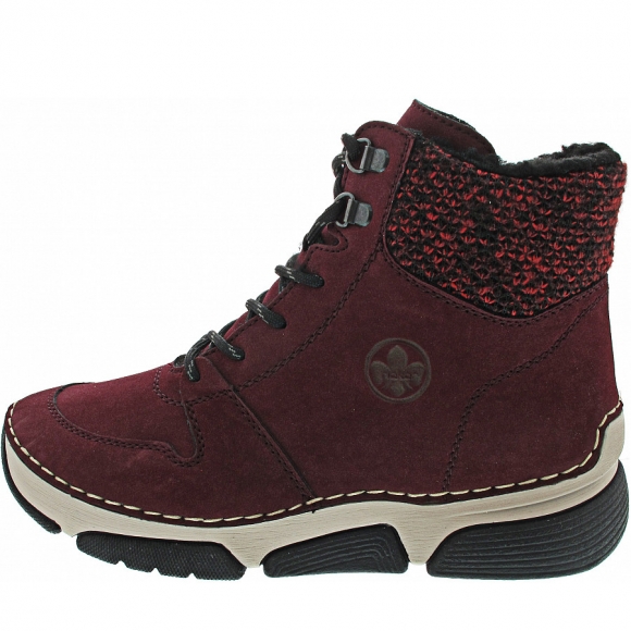 Rieker Schnürstiefel in bordeaux-rot-schwarz