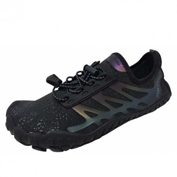 Rock Spring Barfußschuh sportlicher Schnürer in black glitter