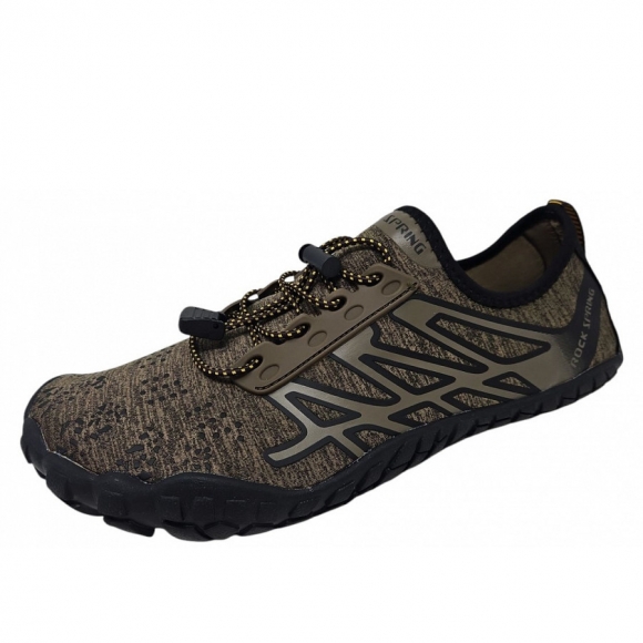 Rock Spring Barfußschuh sportlicher Schnürer in bison