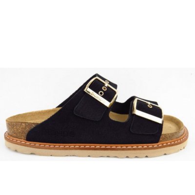 Rohde Velour schwarz gold Pantolette in SCHWARZ Rohde Velour schwarz gold Pantolette in SCHWARZ