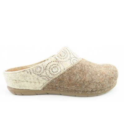 Rohde Softfilz beige Hausschuh in LEINEN Rohde Softfilz beige Hausschuh in LEINEN