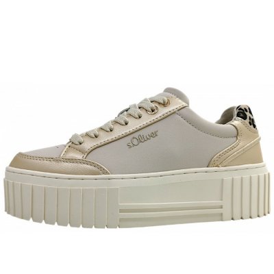 s.Oliver sportlicher Schnürer in Beige/champagner gold81D4