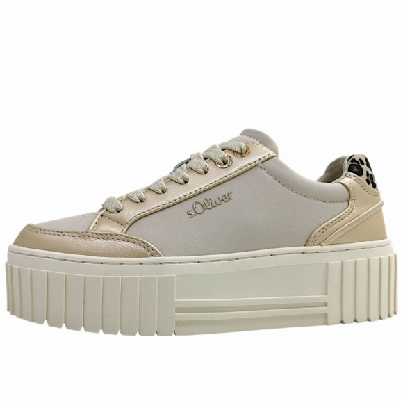 s.Oliver sportlicher Schnürer in Beige/champagner gold81D4