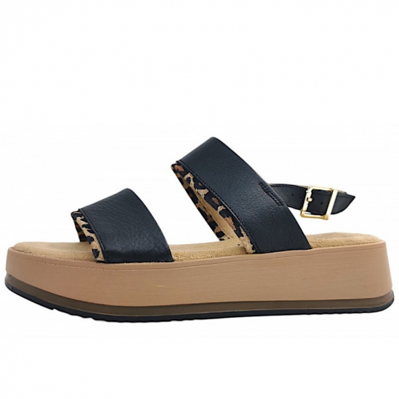 s.Oliver Sandalette in black/leo 090