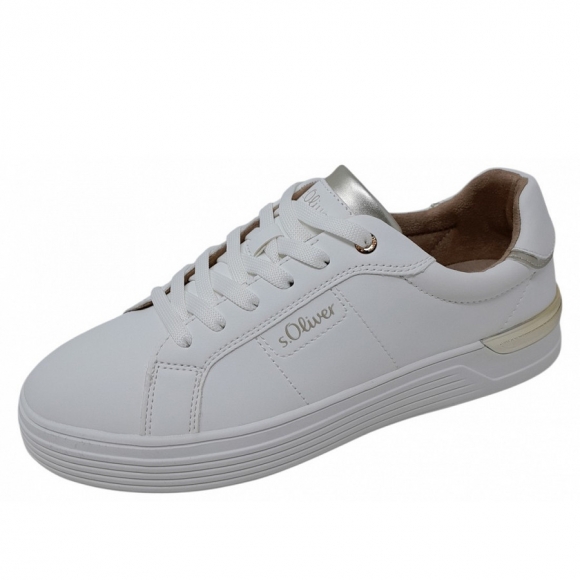 s.Oliver sportlicher Schnürer in weiss silber