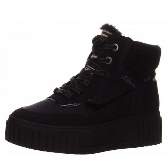 s.Oliver stiefel Stiefelette in schwarz kombi.