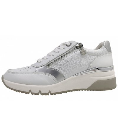 s.Oliver sportlicher Schnürer in 193 white/silver