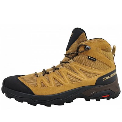 Salomon X Ward Leather Mid GTX Wanderstiefel in kangaro/black