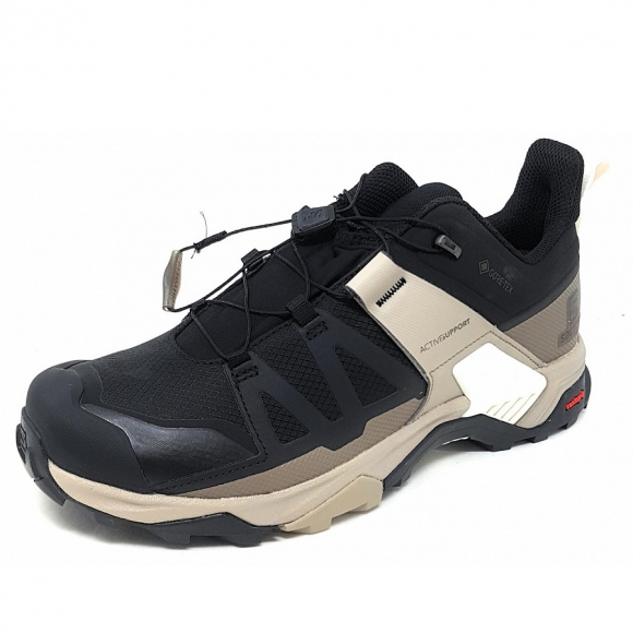 Salomon X Ultra 4 GTX Wanderschuh in blk/vintage khaki/vanilla