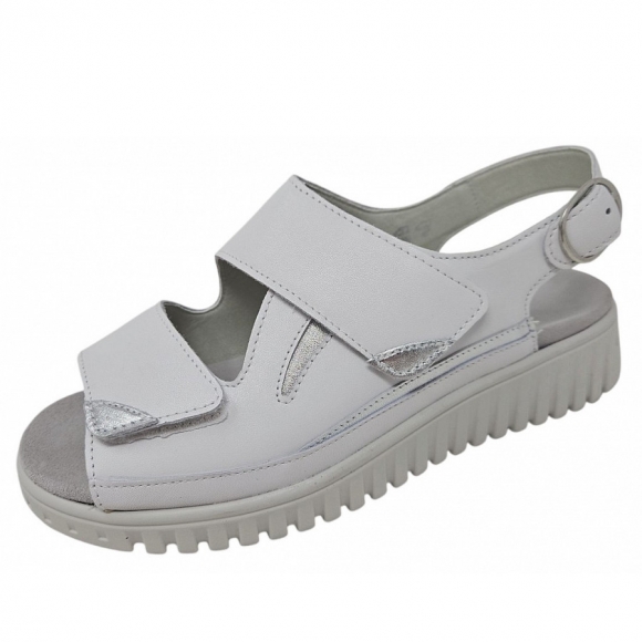 Semler Clara Weite H Sandale in weiss silber