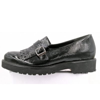 Semler Knautschlack schwarz Slipper in schwarz