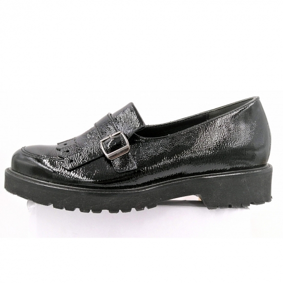 Semler Knautschlack schwarz Slipper in schwarz