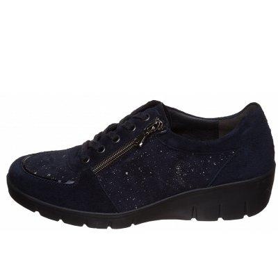 Semler Judith Samt Midnight ocea Schnürer in Glitter Lack Midnight Oce