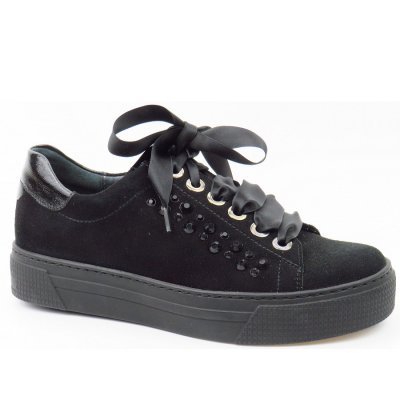 Semler Samtchev/Lack schwarz Sneaker in schwarz