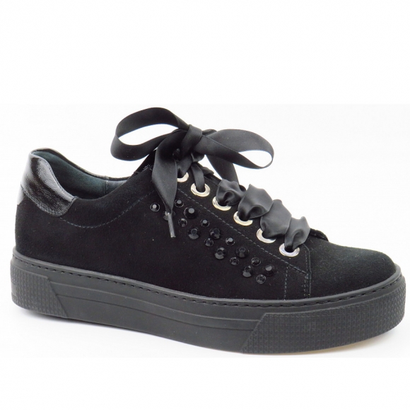 Semler Samtchev/Lack schwarz Sneaker in schwarz