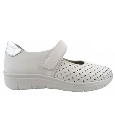 Semler Greta Nappa weiss H Spangenballerina in weiss silber Semler Greta Nappa weiss H Spangenballerina in weiss silber