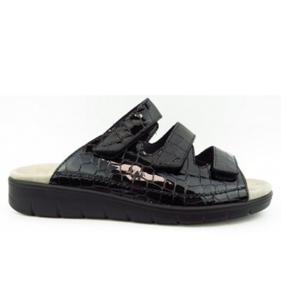 Semler Dunja KROKO Pantolette in SCHWARZ Semler Dunja KROKO Pantolette in SCHWARZ