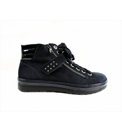 Semler Samt-Chevro/La G+ Sneaker high in midnightb.ocean