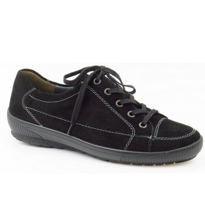 Semler Kalbvelour schwarz Sneaker in Schwarz