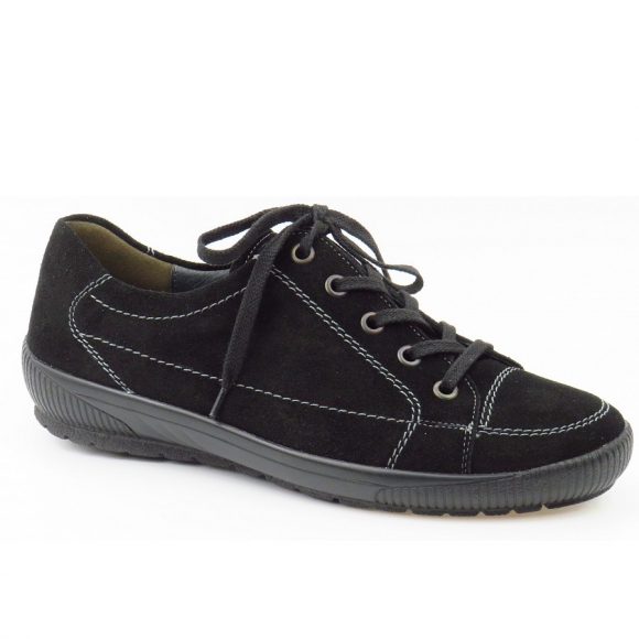 Semler Kalbvelour schwarz Sneaker in Schwarz
