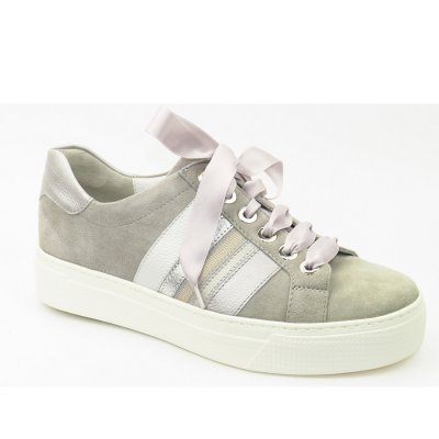 Semler Samtchevr. grau kombi. Sneaker in perle