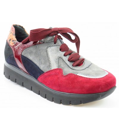 Semler Samt Chev. multi Sneaker in multi rot/grau