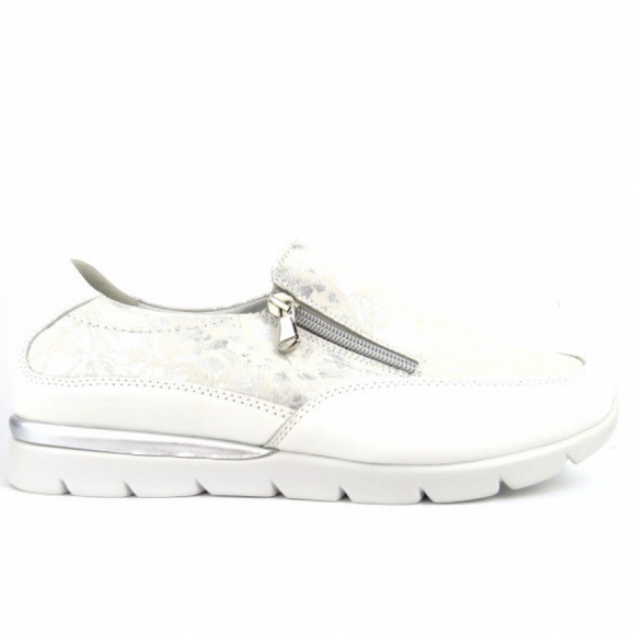 Semler Nappa/Nubuk weiss/silb. Slipper in weiß/silber
