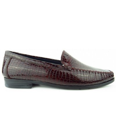 Sioux CAMPINA HW MINOT Slipper in Magenta Rotbraun Kroko
