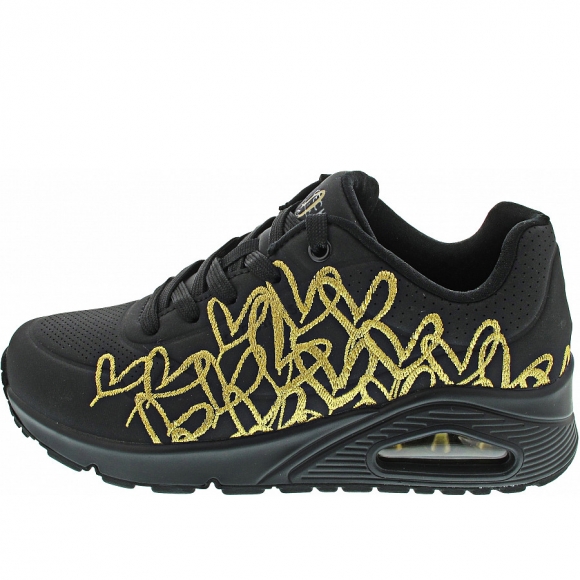 Skechers Uno-Golden Heart Sneaker in BKGD