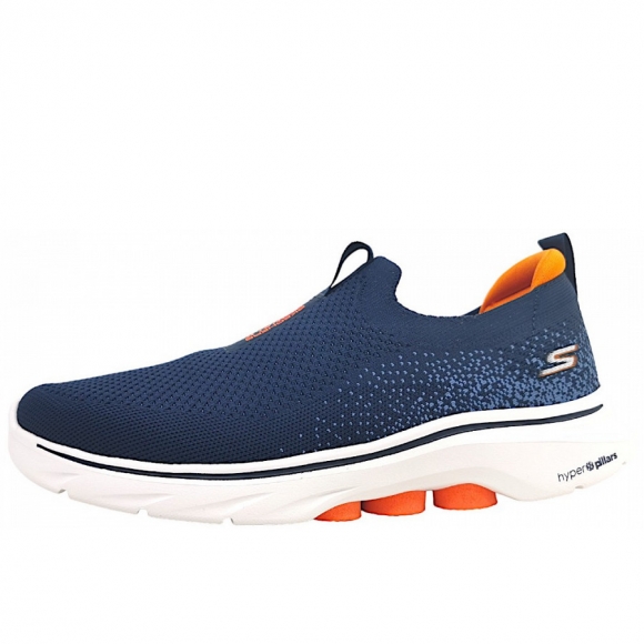 Skechers Go Walk 7 Slipper in NVOR navy/orange