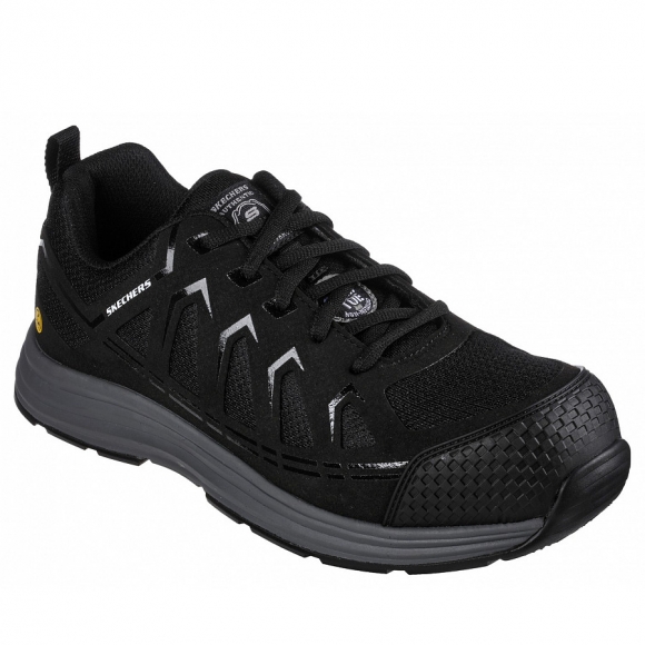 Skechers Works mit Stahlkappe sportlicher Schnürer in black