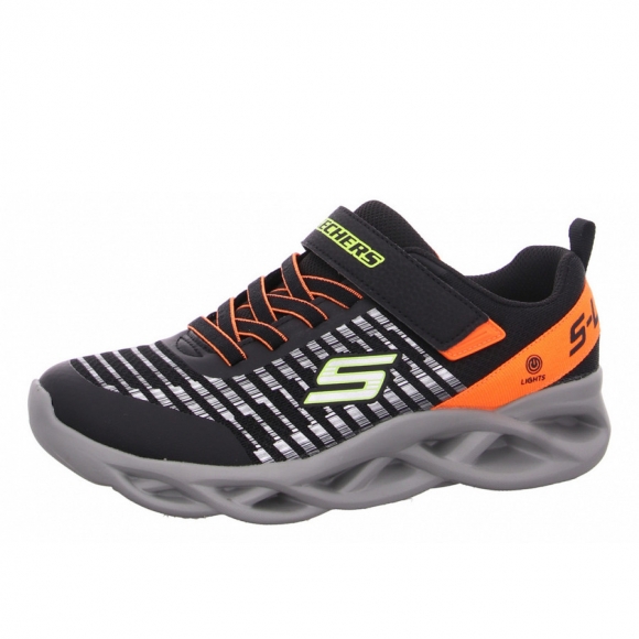 Skechers Twisty Brights Klettschuh in BKOR black orange