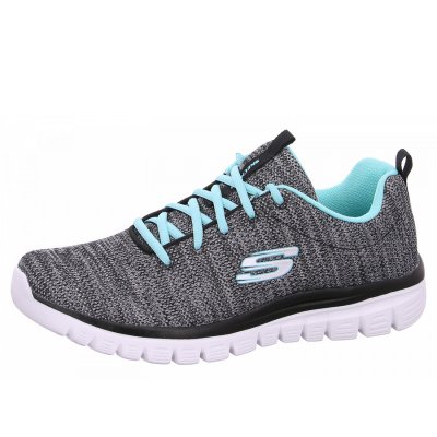Skechers Graceful Trainingsschuh in BKTQ black silver