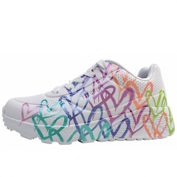 Skechers Uno Lite-Metallic Joy sportlicher Schnürer in white/multi WMLT