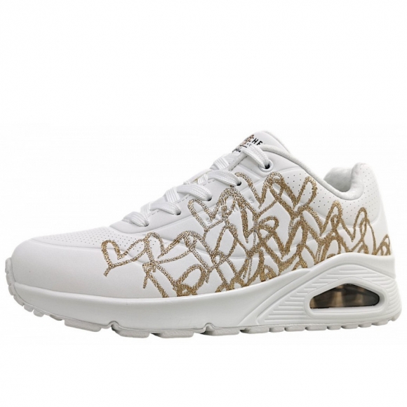 Skechers Uno-Golden Heart sportlicher Schnürer in white/rosegold WTRG