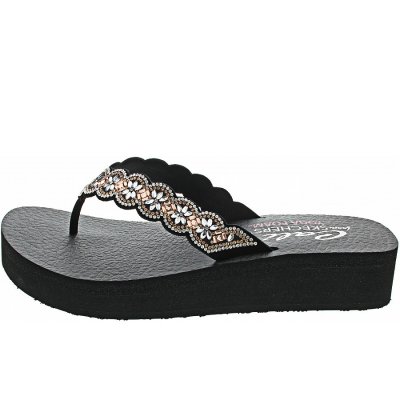Skechers Vinyasa-Happy Spring Zehentrenner in BLK