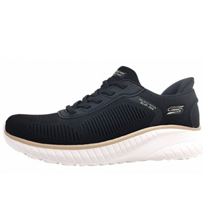 Skechers Bobs Squad Chaos-Current Slipper in black/gold BKGD Skechers Bobs Squad Chaos-Current Slipper in black/gold BKGD