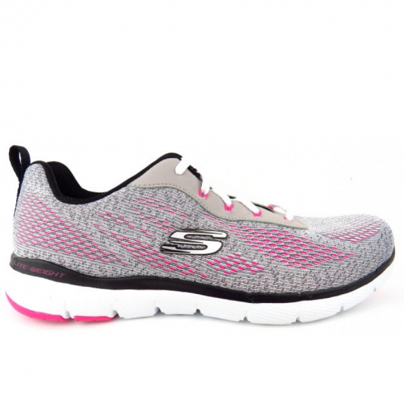 Skechers Flex Appeal 3.0 Sneaker in grau pink weiss