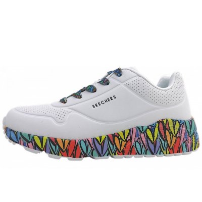 Skechers Uno Lite - Subtle Love sportlicher Schnürer in Weiß/Multi WMLT