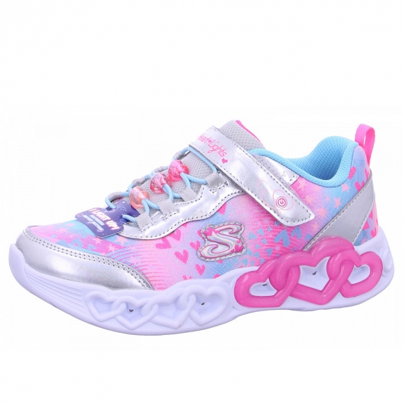Skechers Infinite Heart Lights Sneaker in SMLT silber