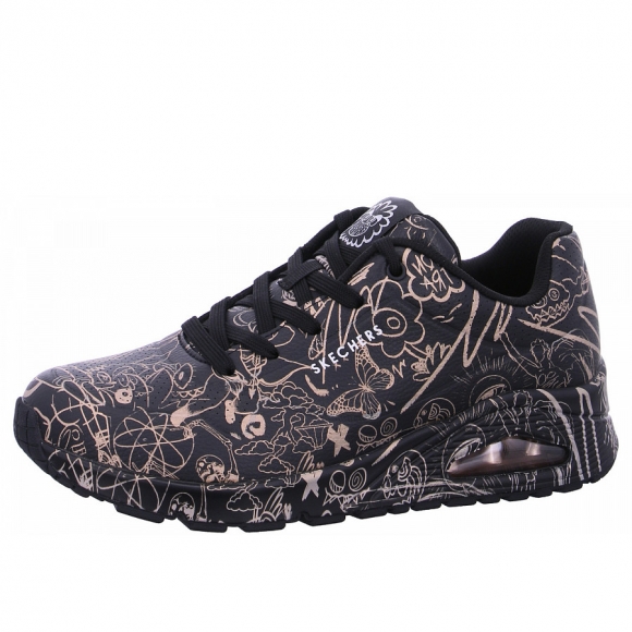 Skechers Uno Sketch Sneaker in BKGD black