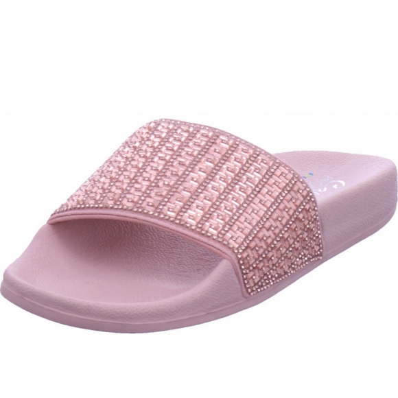 Skechers square rhinestone shower slide Pantolette in rot
