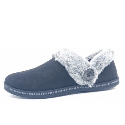 Skechers button open quarter slipper w/ Hauschuhe in schwarz Skechers button open quarter slipper w/ Hauschuhe in schwarz