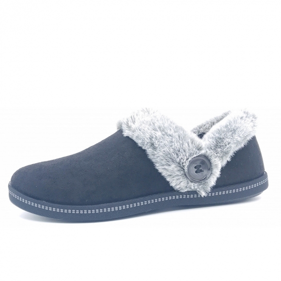 Skechers button open quarter slipper w/ Hauschuhe in schwarz